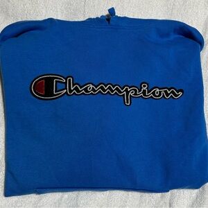 Champion  unisex Size Medium Blue Pullover Hoodie Sweatshirt